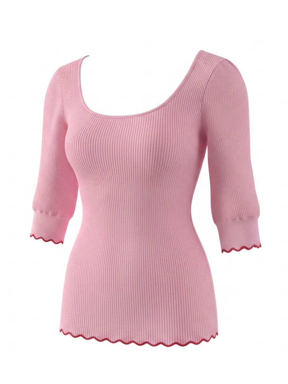 Sam Edelman Pink Ribbed Scoop Neck Sweater. Size XL
